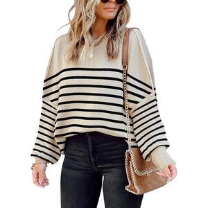 BRAND NEW SAUKOLE Oversized Crewneck Batwing Sleeve Knit Sweater